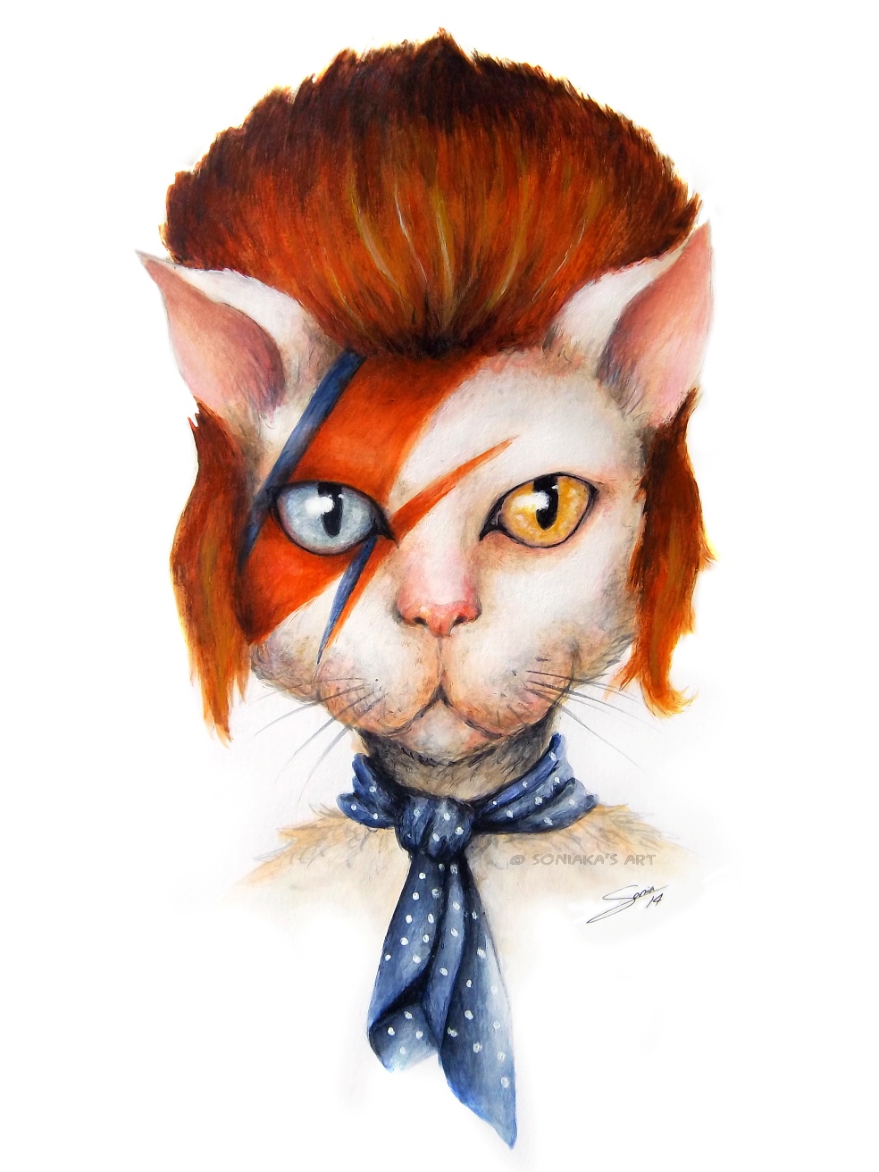 Caricature of David Bowie