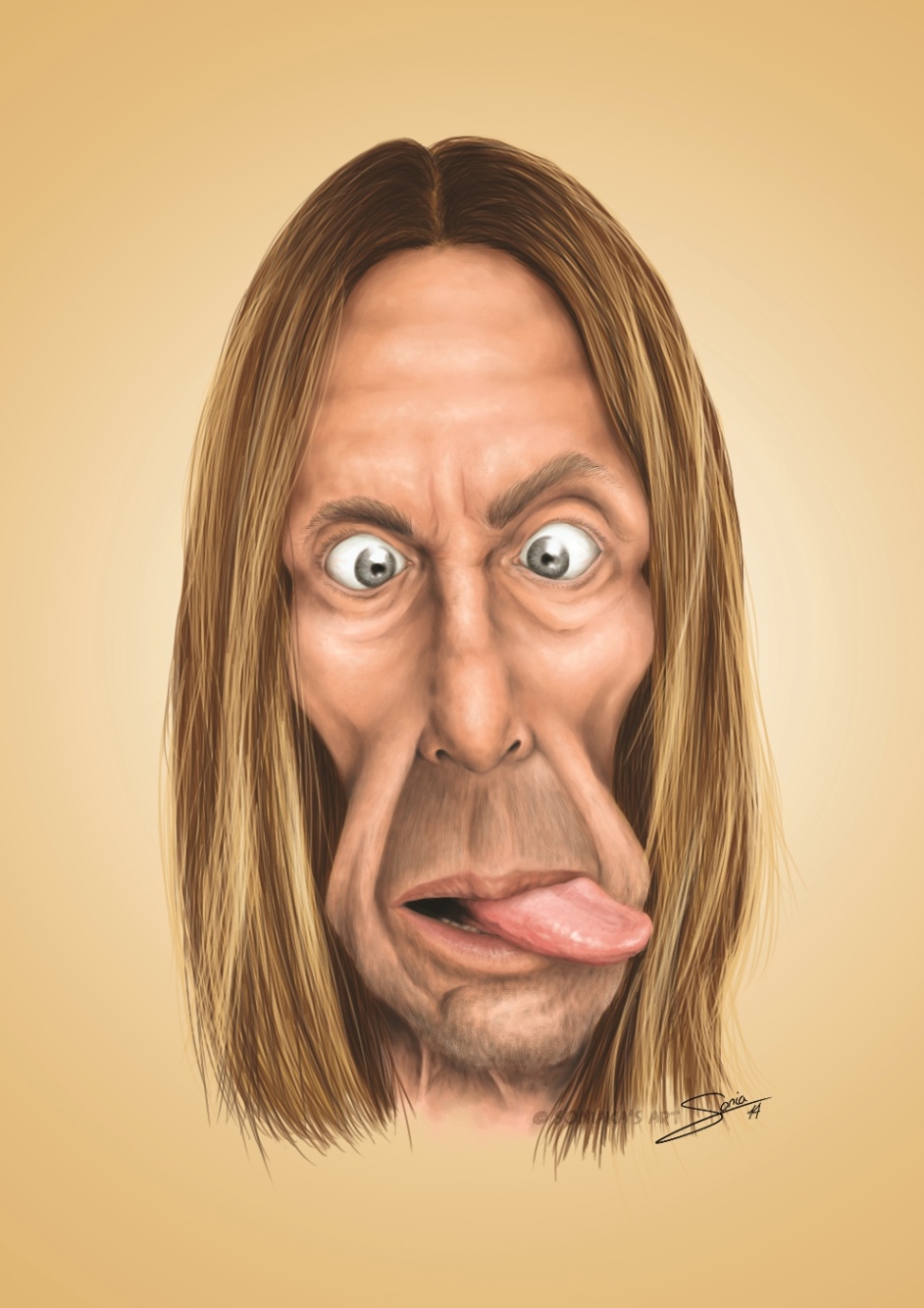 Caricature of Iggy Pop