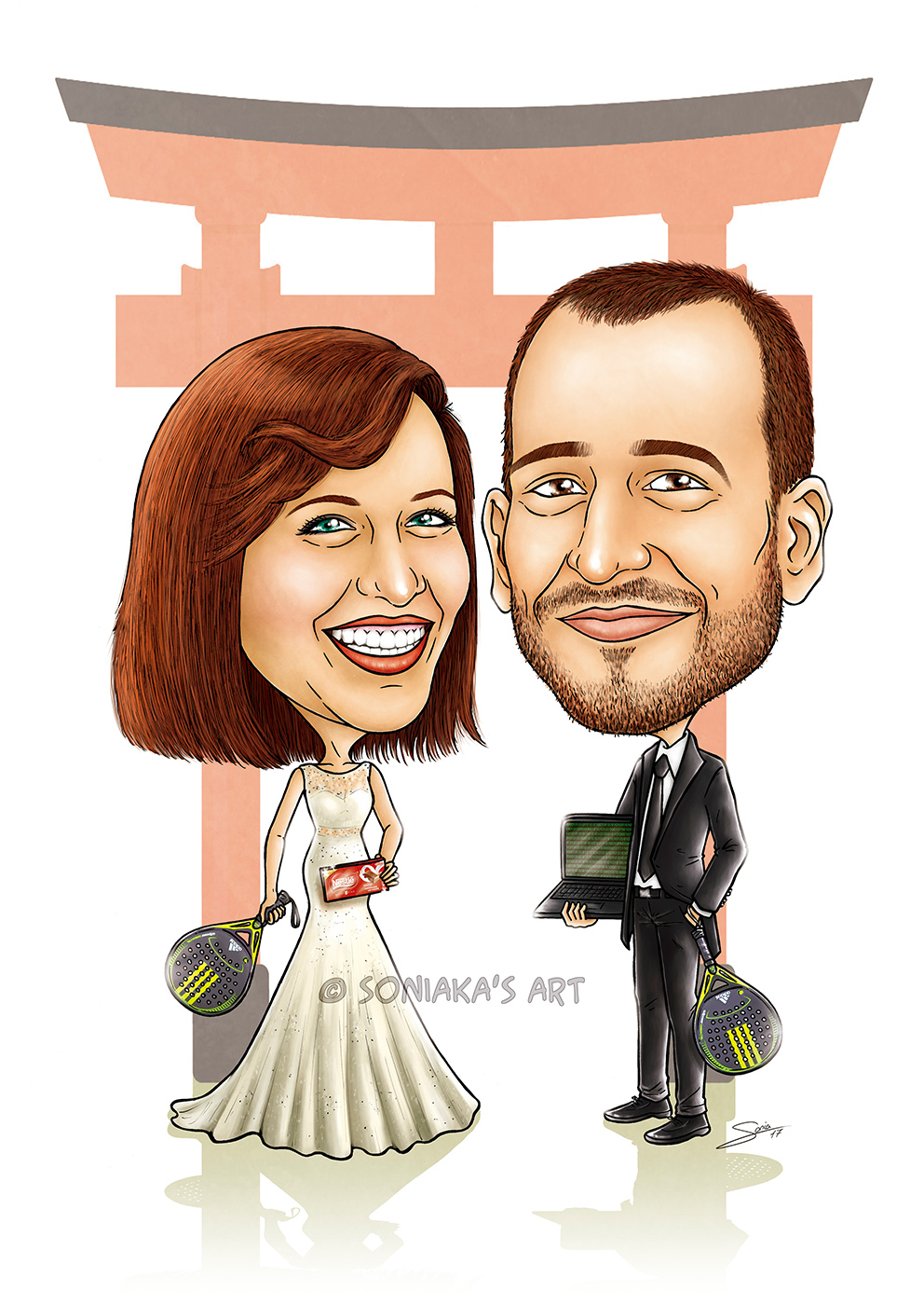 Wedding caricature commission