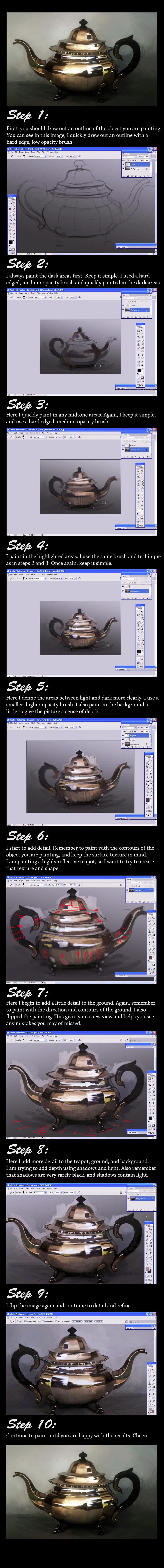 Painting a Teapot in Photoshop Tutorial