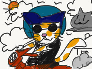 Cat On The Motorcycle