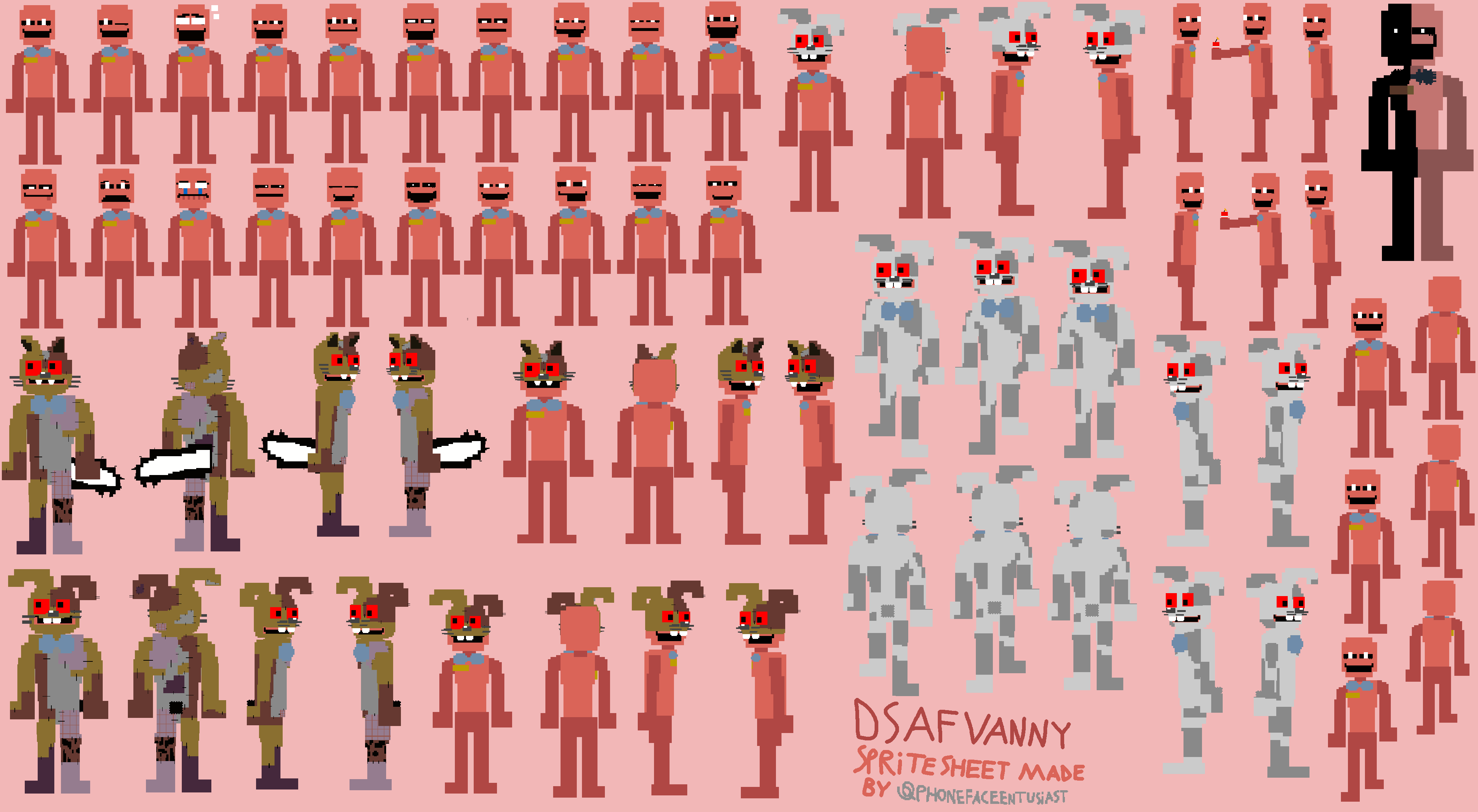Mat Dsaf Dsaf Vanny Sprite Sheet by PhonefaceEnthusiast on DeviantArt