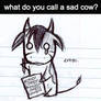 What do you call a sad cow?