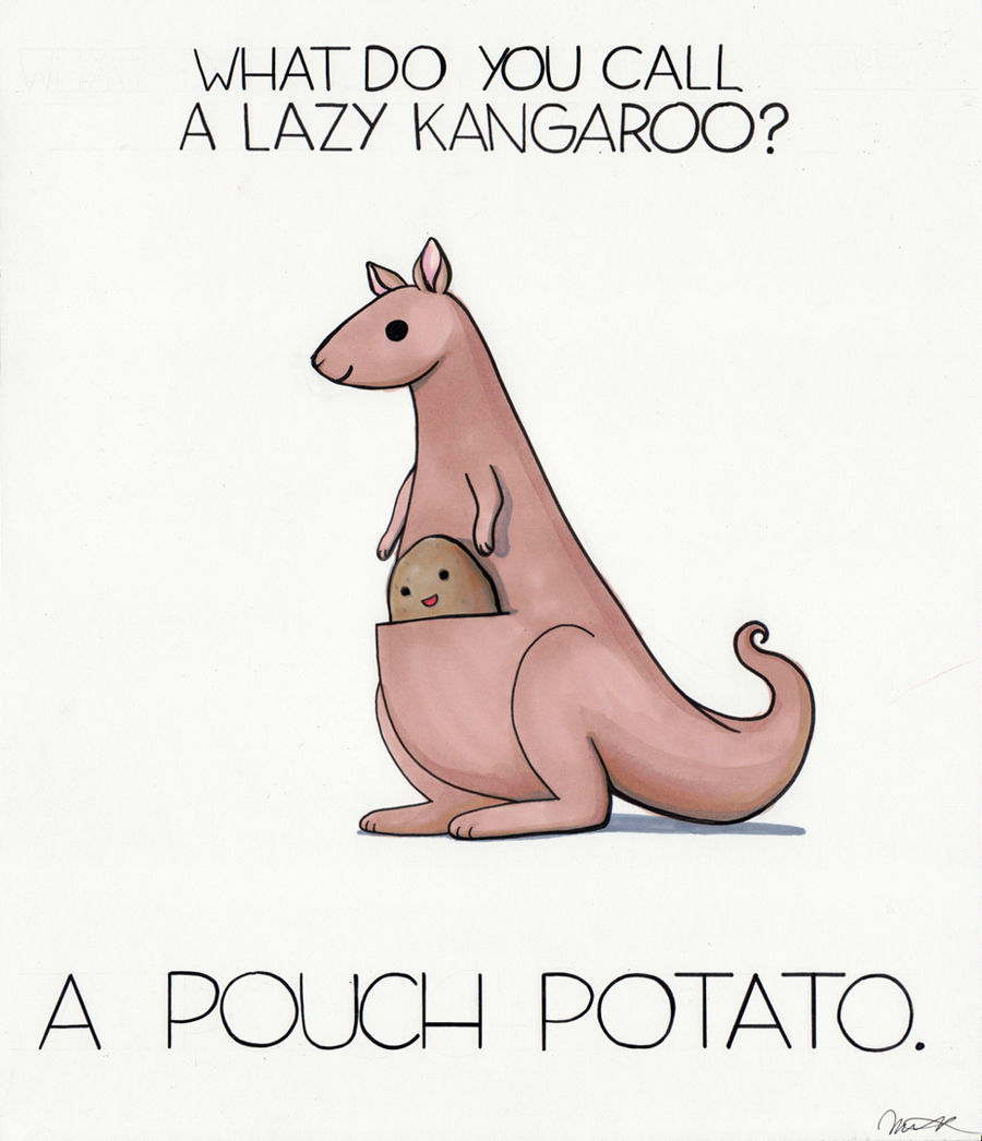 What do you call a lazy kangaroo? by arseniic on DeviantArt