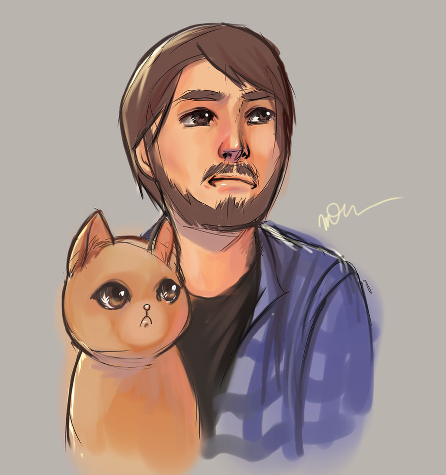 Dude and his cat.