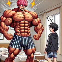 My brother suddenly became a muscular man