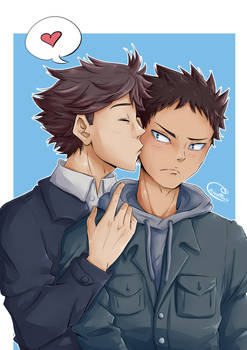 [IwaOi] Kiss on the cheek