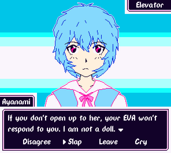 Elevator Scene (Evangelion Retro Visual Novel) by JoltJolteon on DeviantArt