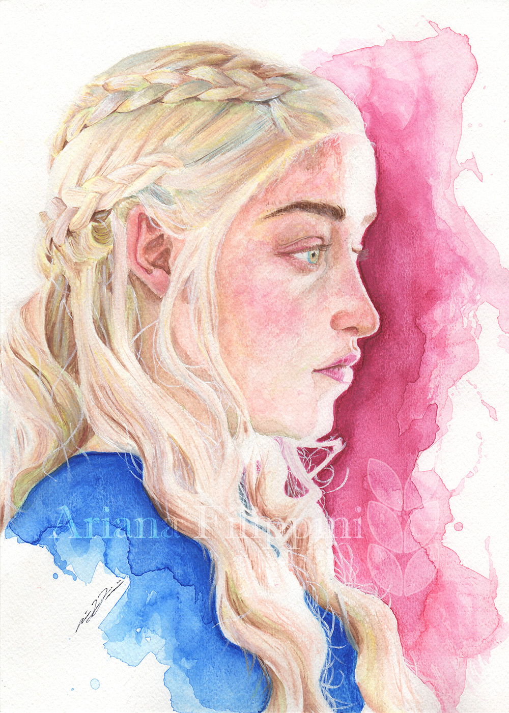 Daenerys Targaryen Watercolor Painting