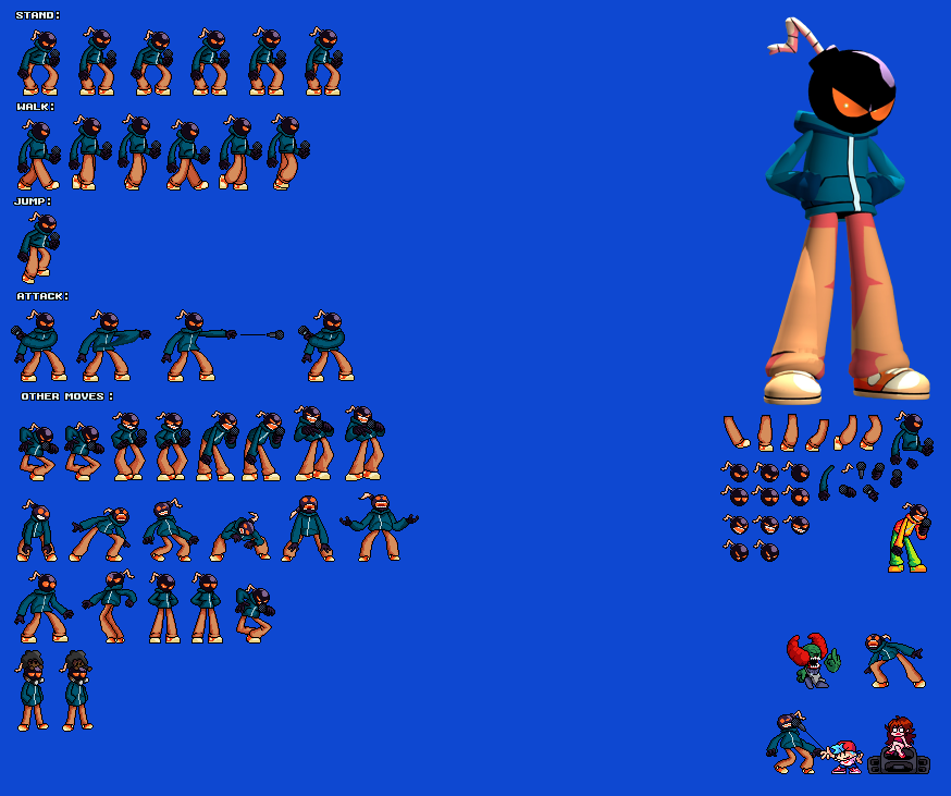 Whitty sprite sheet fnf by XxAlexsmashxX on DeviantArt