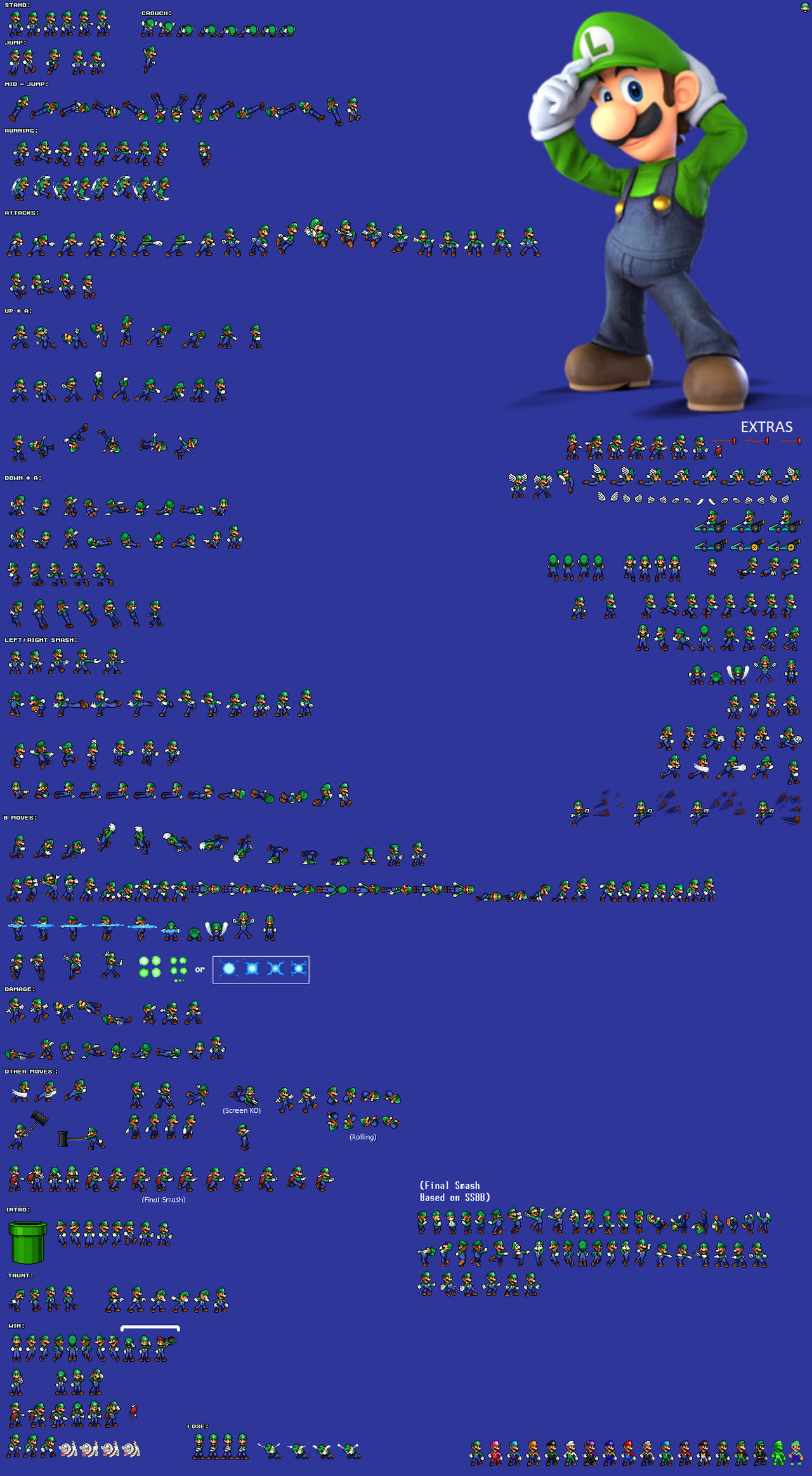 Luigi Sprite Sheet by XxAlexsmashxX on DeviantArt