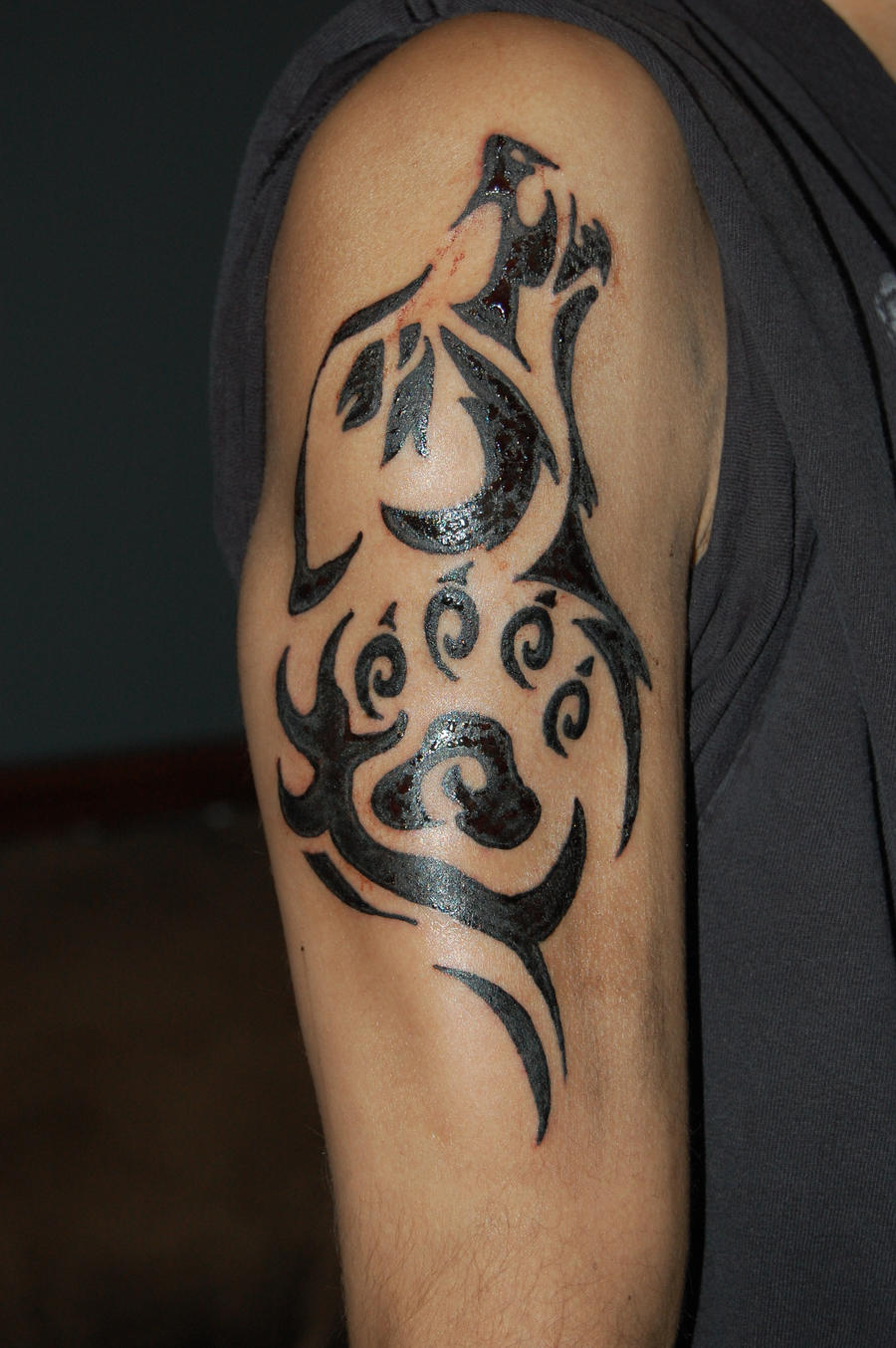 Tribal wolf Tattoo by XSirSlaughterX on DeviantArt