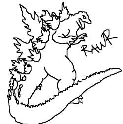 Godzilla lineart... XD