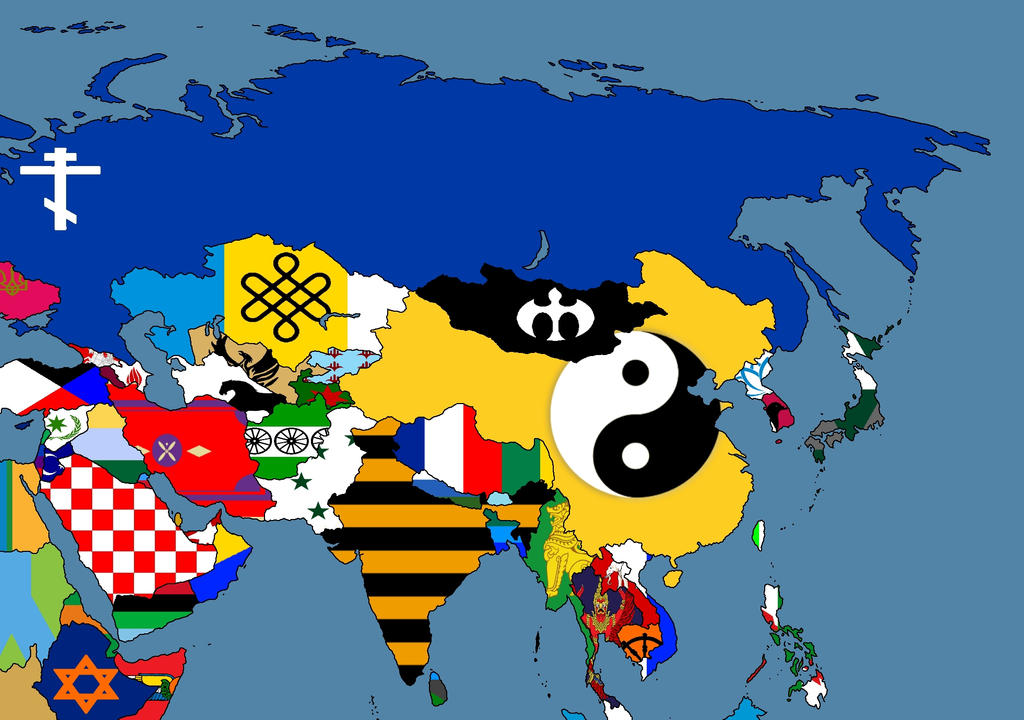 Alternate Flags of Asia by SteamPoweredWolf on DeviantArt
