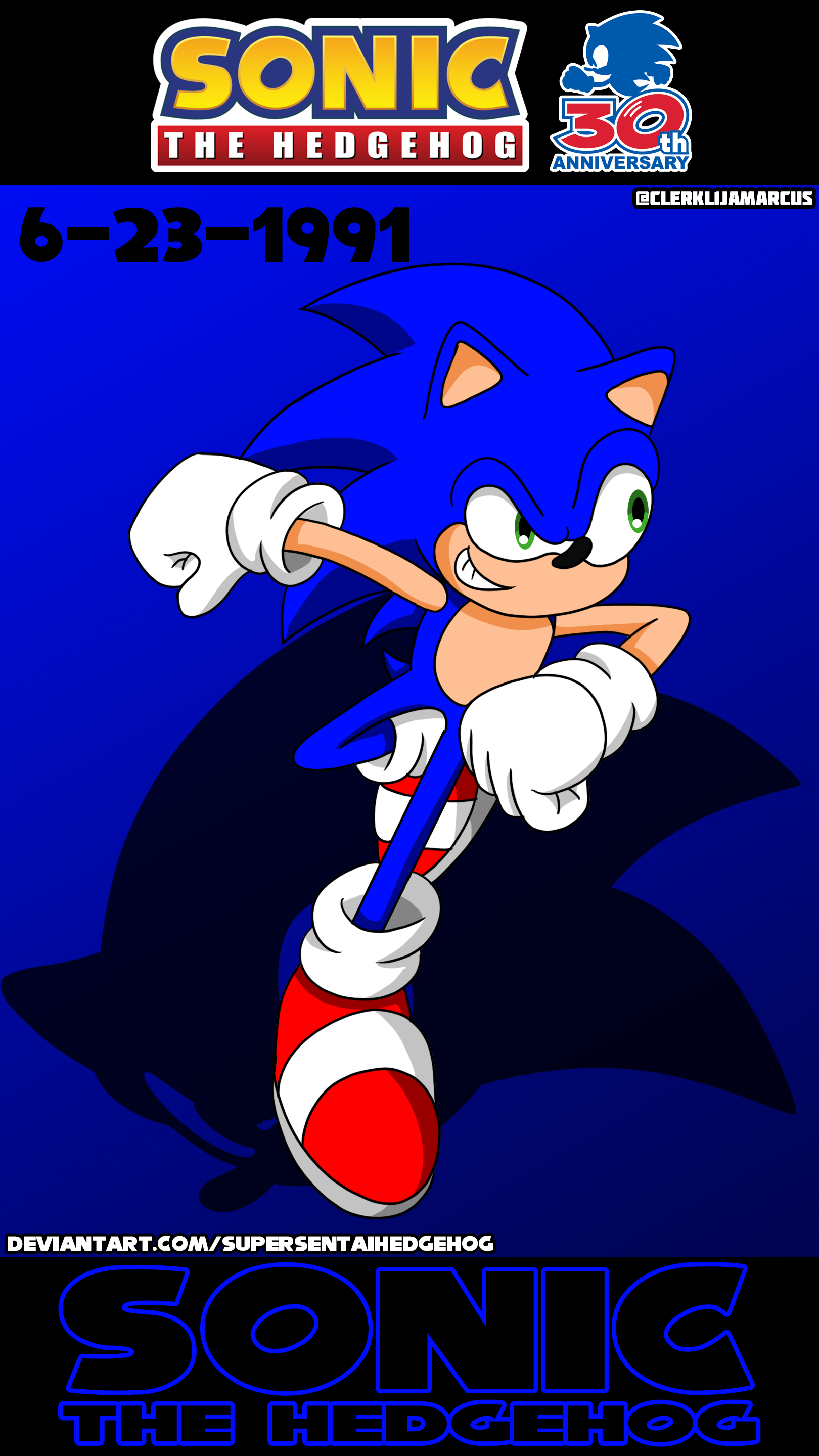 Classic Sonic: Sonic 30th (1991) by SKCollabs on DeviantArt