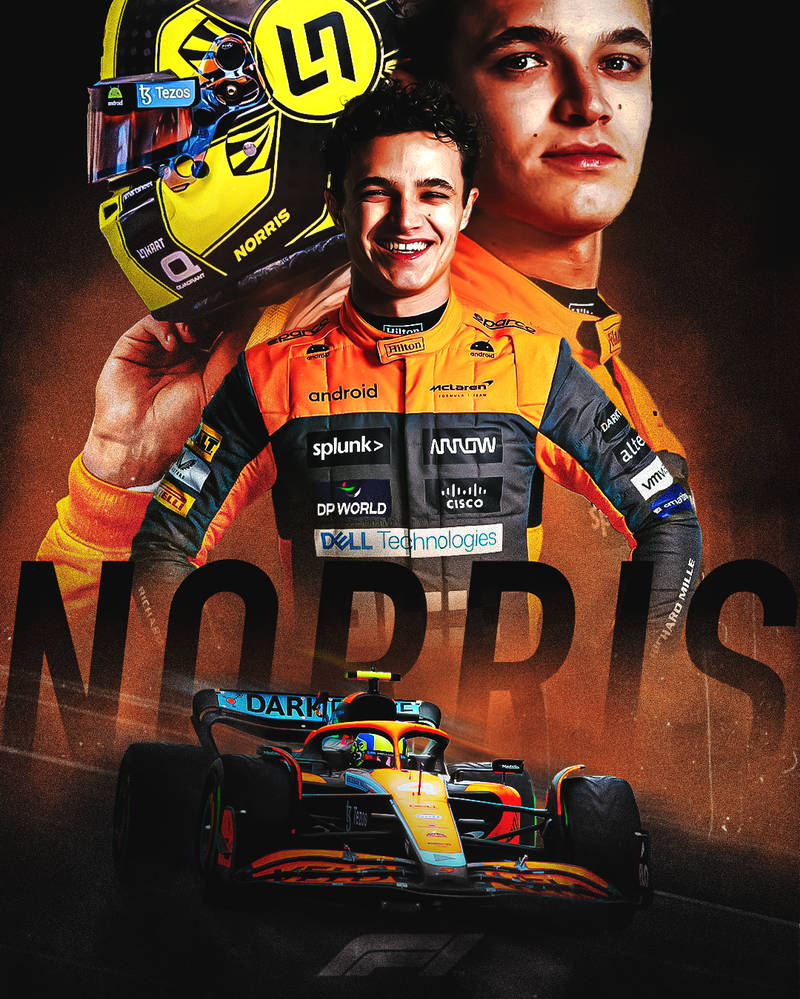 Lando Norris Leinwand Poster 50x75cm - Formel 1 Wanddekoration Modern