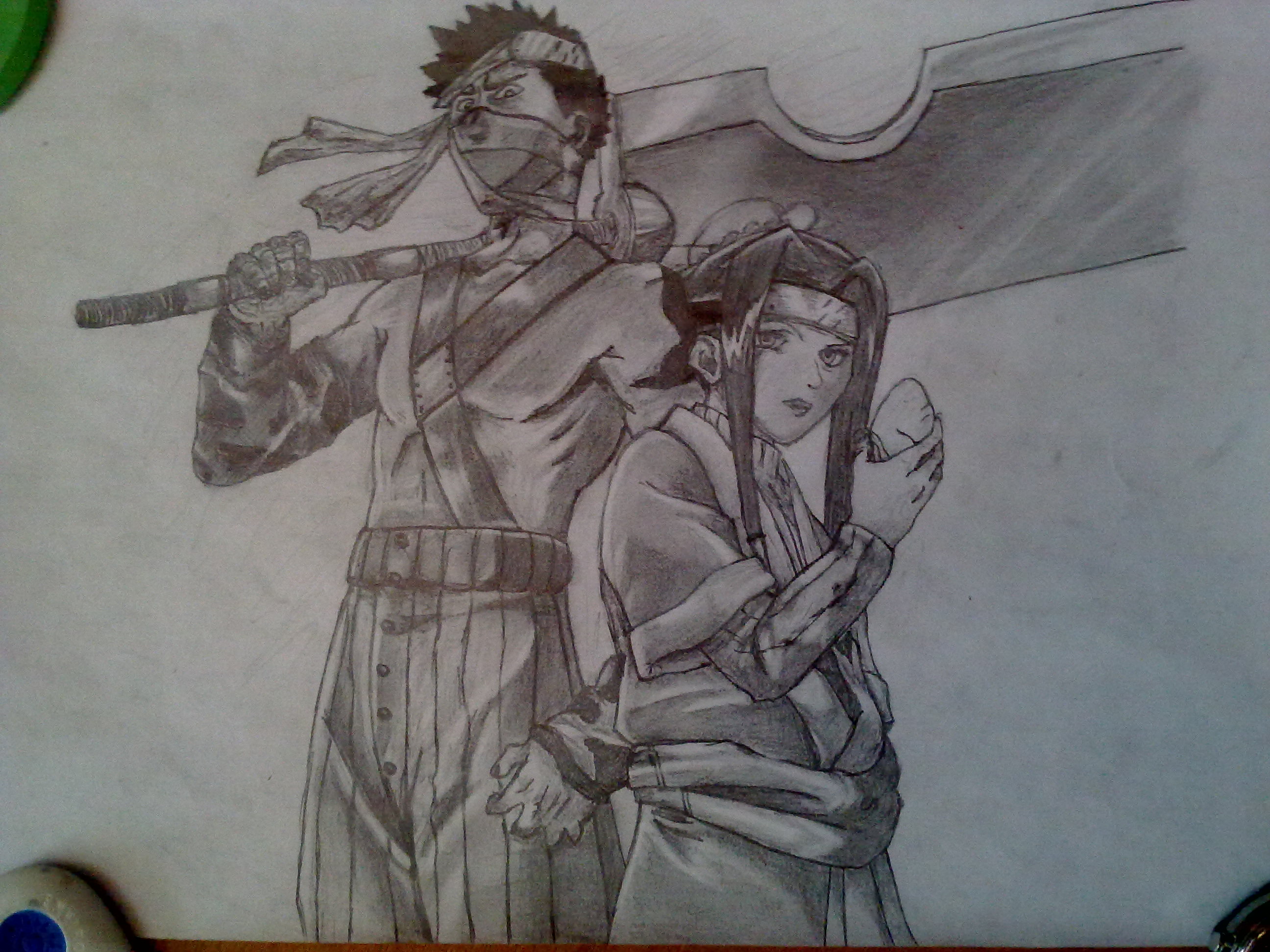 Zabuza and Haku - Pencil drawing