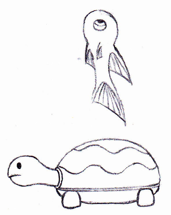 Turtle and a Fish by 3De0 on DeviantArt