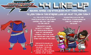 Shred, Squeek, and Synnabunn's Strider 44 Line Up