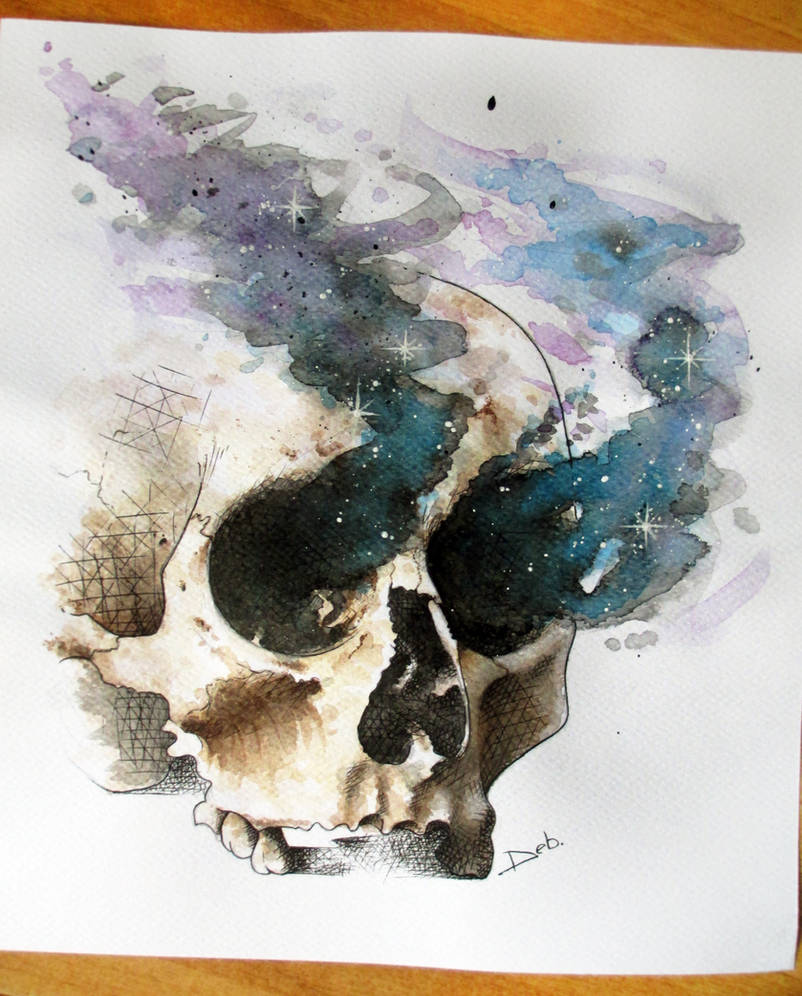 Watercolor skull