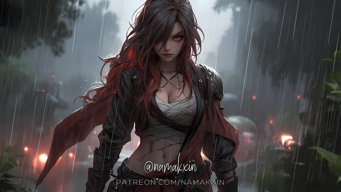 (P01B1) Katarina in the rain by namakxin on DeviantArt