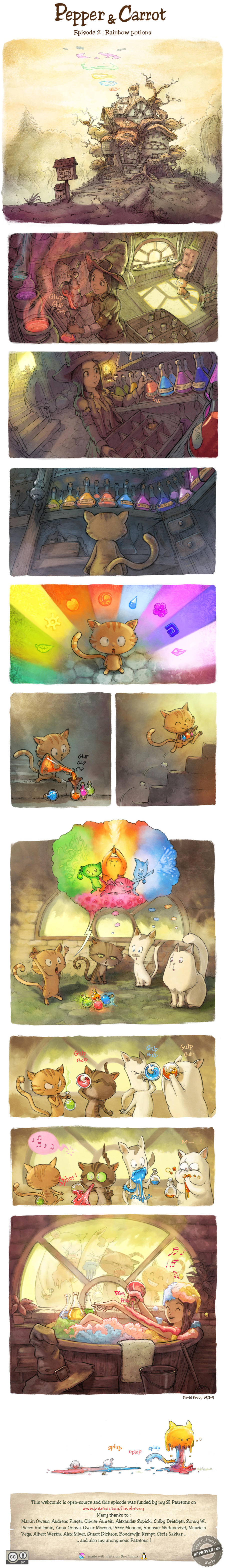 'Pepper and Carrot' Episode 2 : Rainbow potions