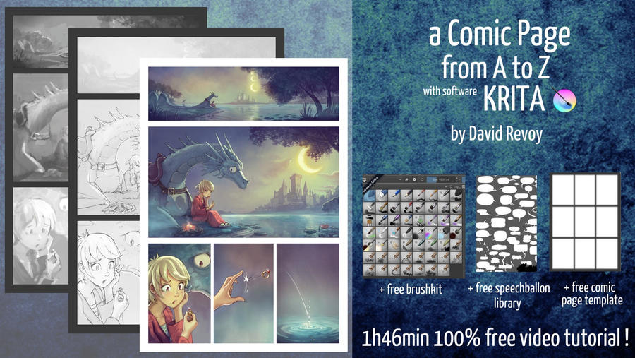 Free tutorial: A comic page from A to Z in Krita