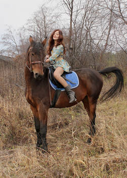 Kristina riding on horses