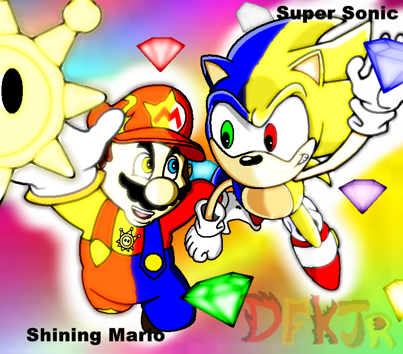 Shining Mario and Super Sonic