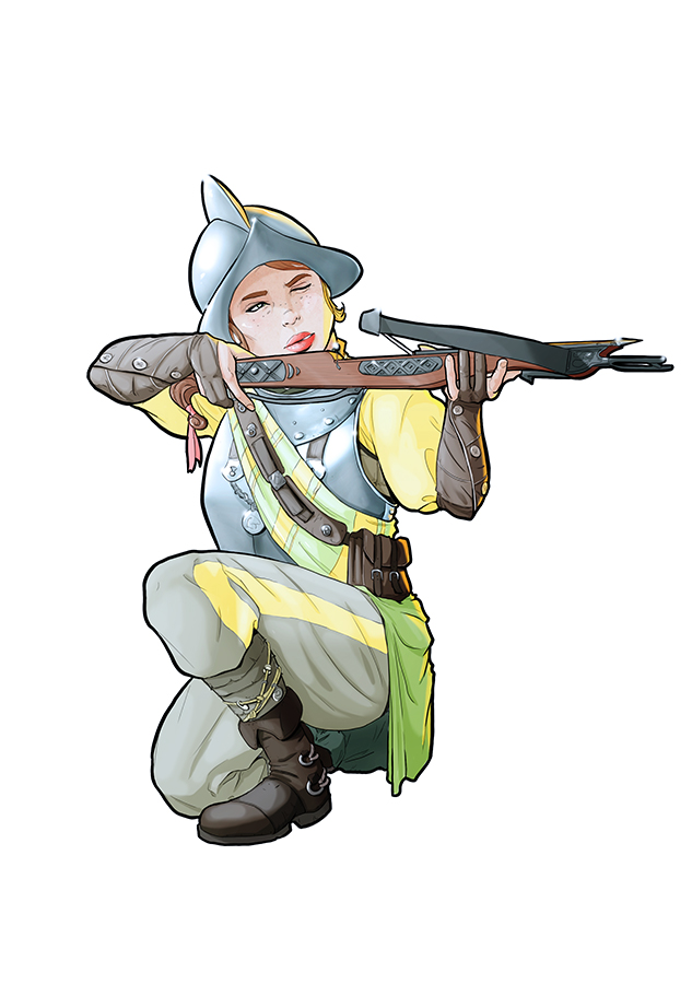 Commission: [WHA] Female Dwarf with crossbow