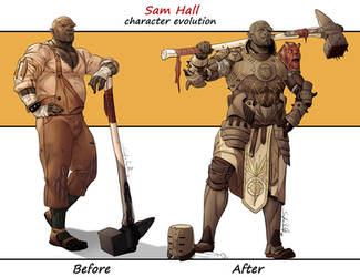 Commission: Sam Hall - character evolution