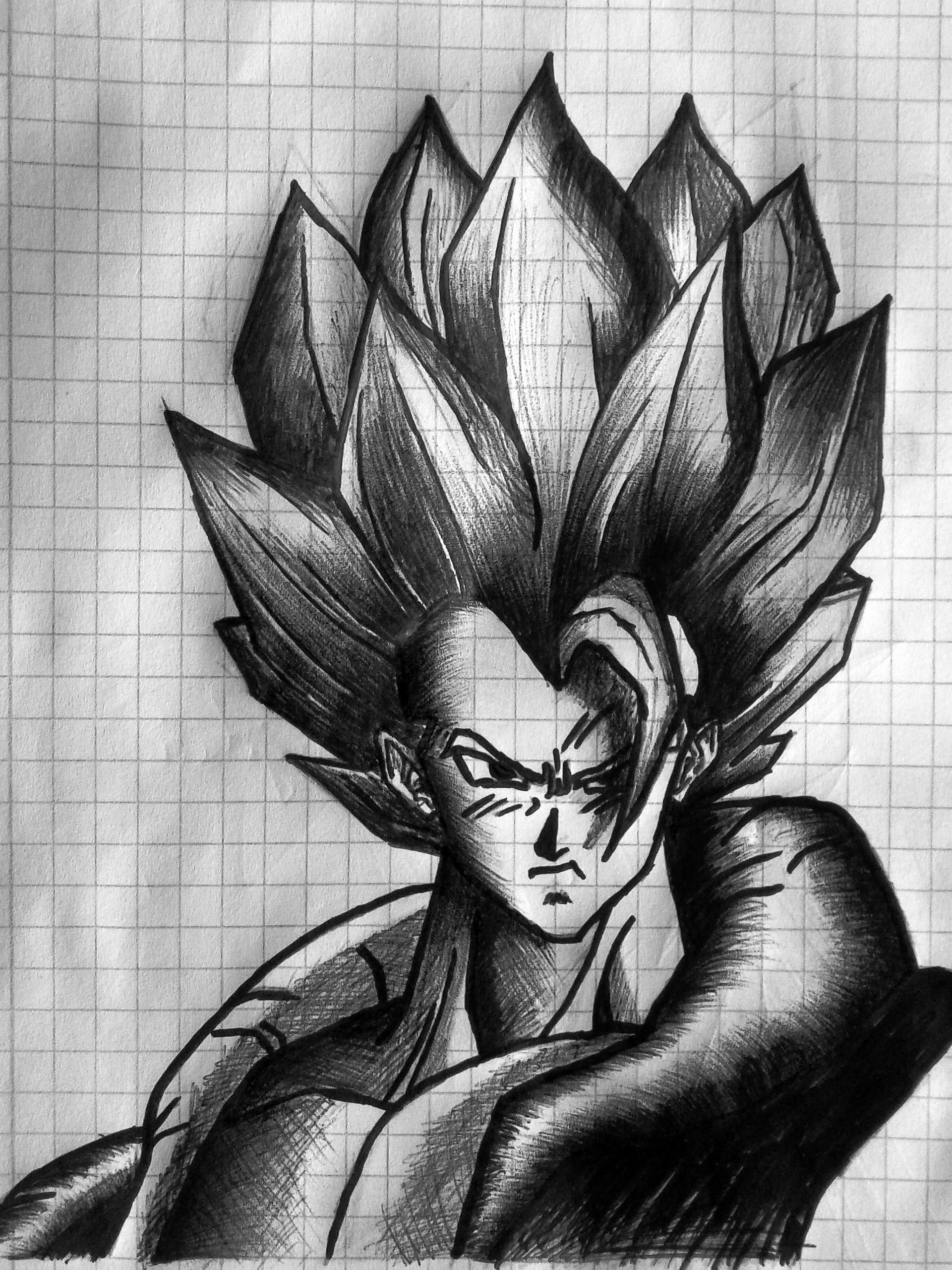 Goku Ssj2 Ballpoint pen drawing by butuk on DeviantArt