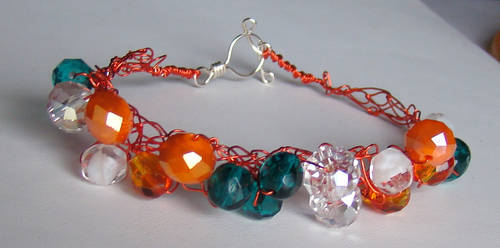 Orange Crochet Bracelet