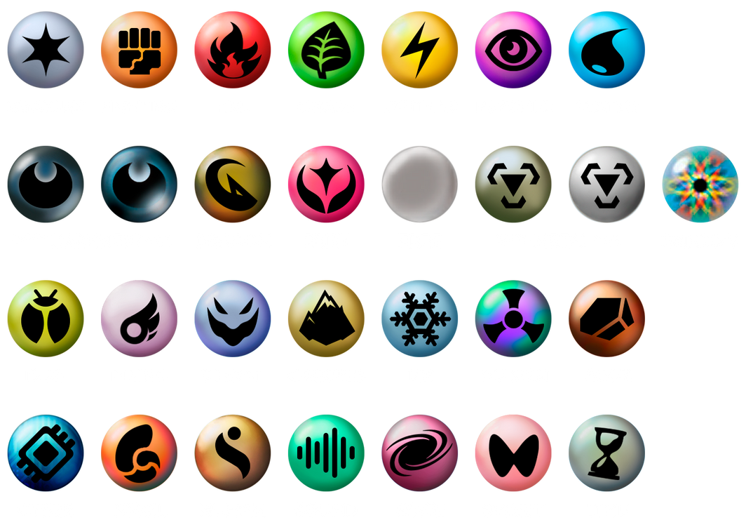 Pokemon Type Symbols by Soluna17 on DeviantArt