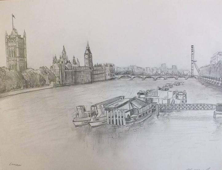 Pencil drawing of London by A380Fan on DeviantArt