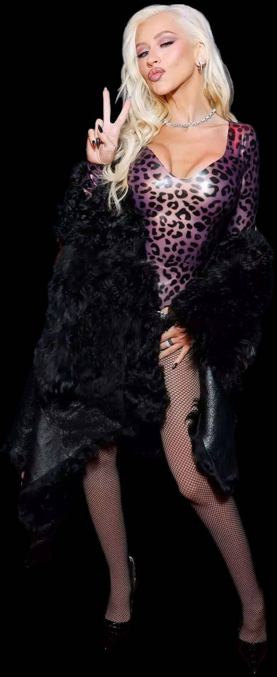 christina aguilera purple latex dress A night to remember