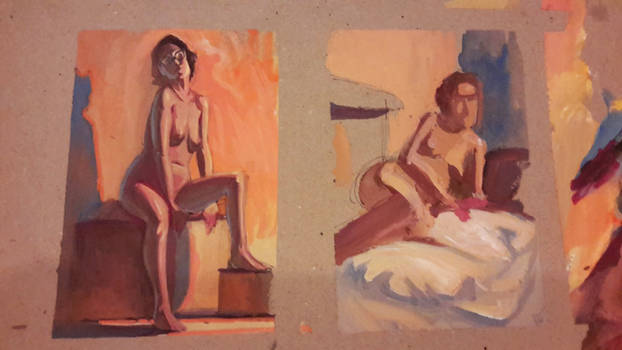 Gouache life drawing