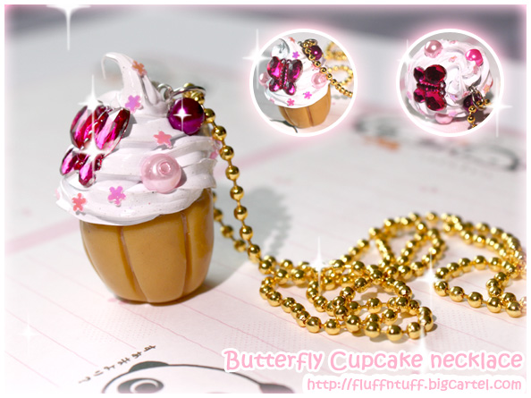 Butterfly Cupcake necklace