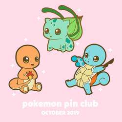 Pokemon Pin Club Launch - Kanto starters