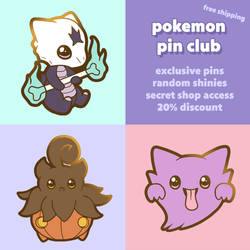 Pokemon Pin Club - Marowak, Pumpkaboo, Haunter