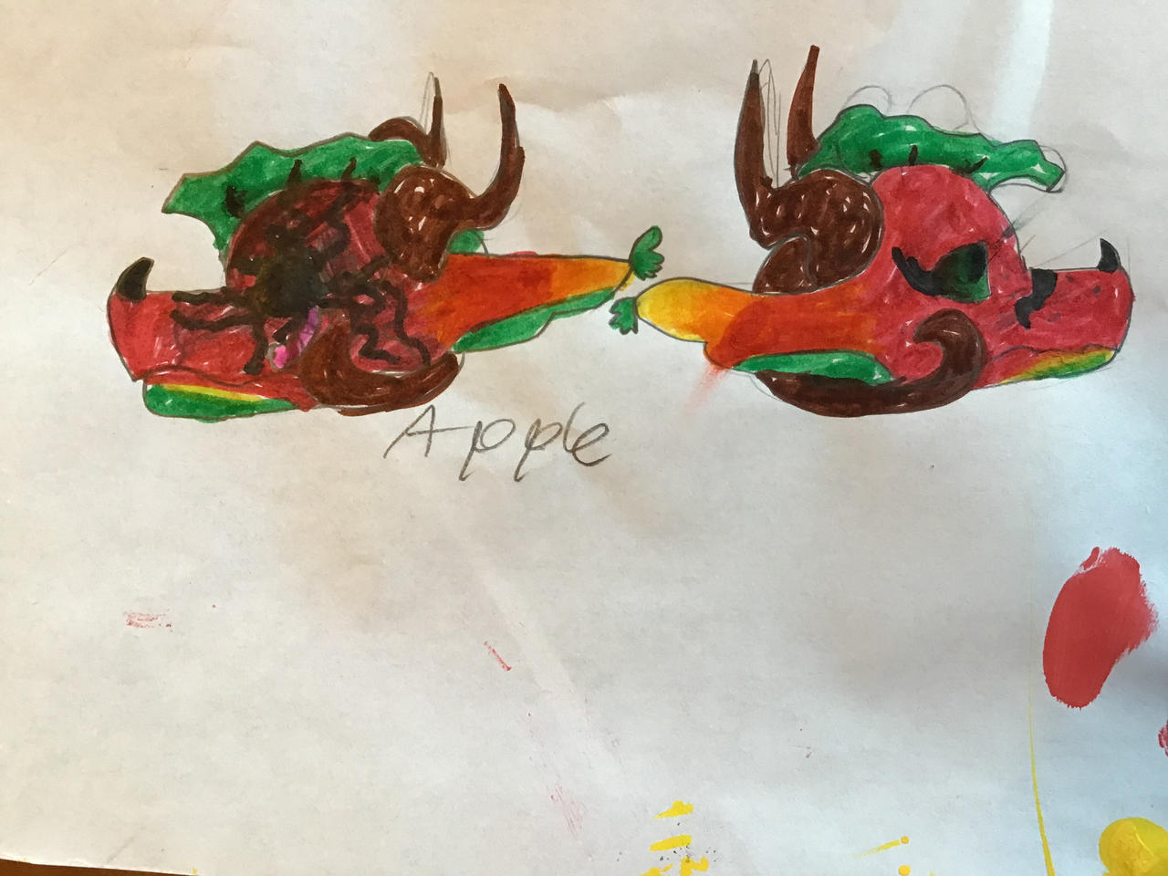 Messy head ref for my dragon puppet Apple