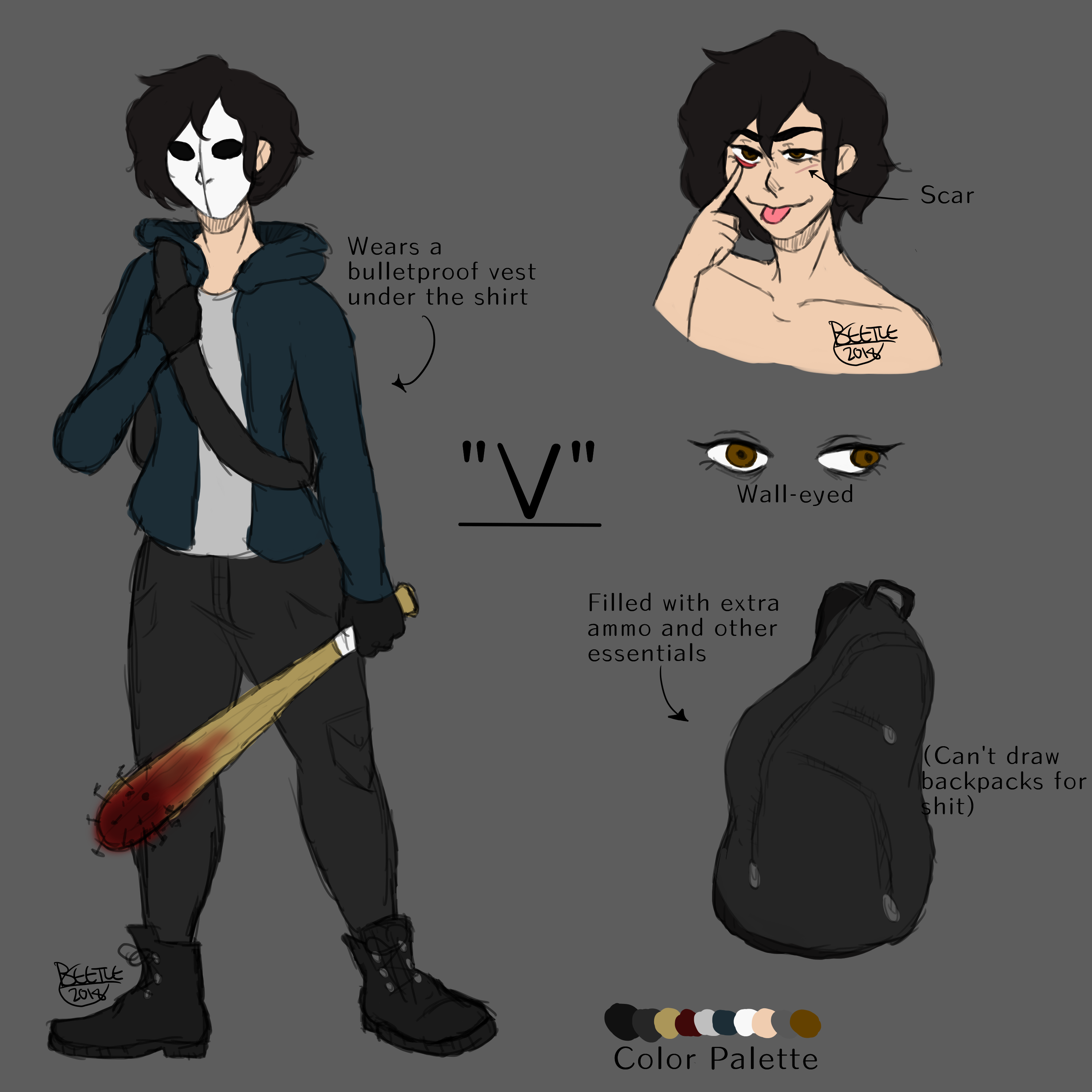 Creepypasta OC V Ref Sheet by BooBooTheF00l on DeviantArt
