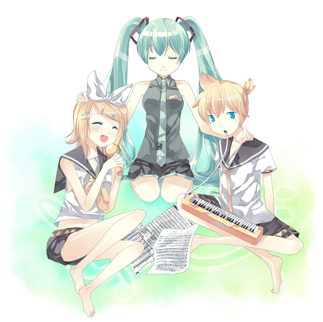 hatune miku, kagamine rin, len