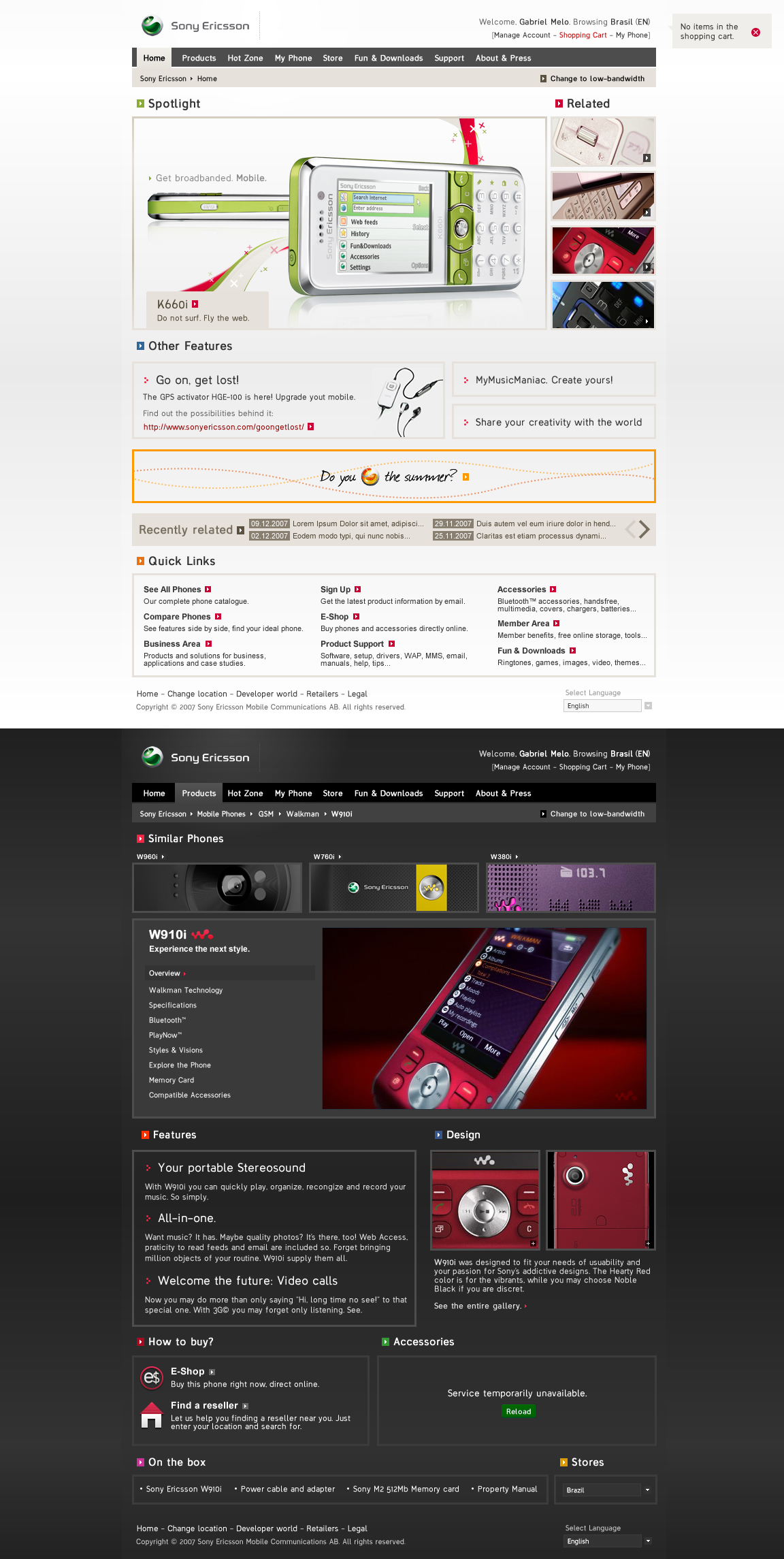 SONY Ericsson Website