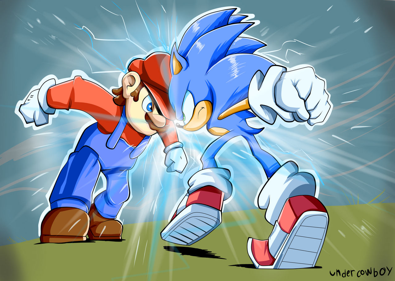Mario Vs Sonic Fanart By Undercowboy On Deviantart