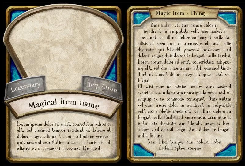 Magic Item Card Template by Ranarh on DeviantArt Magic Item Card Template by Ranarh on DeviantArt