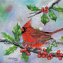 Cardinal in the Holly