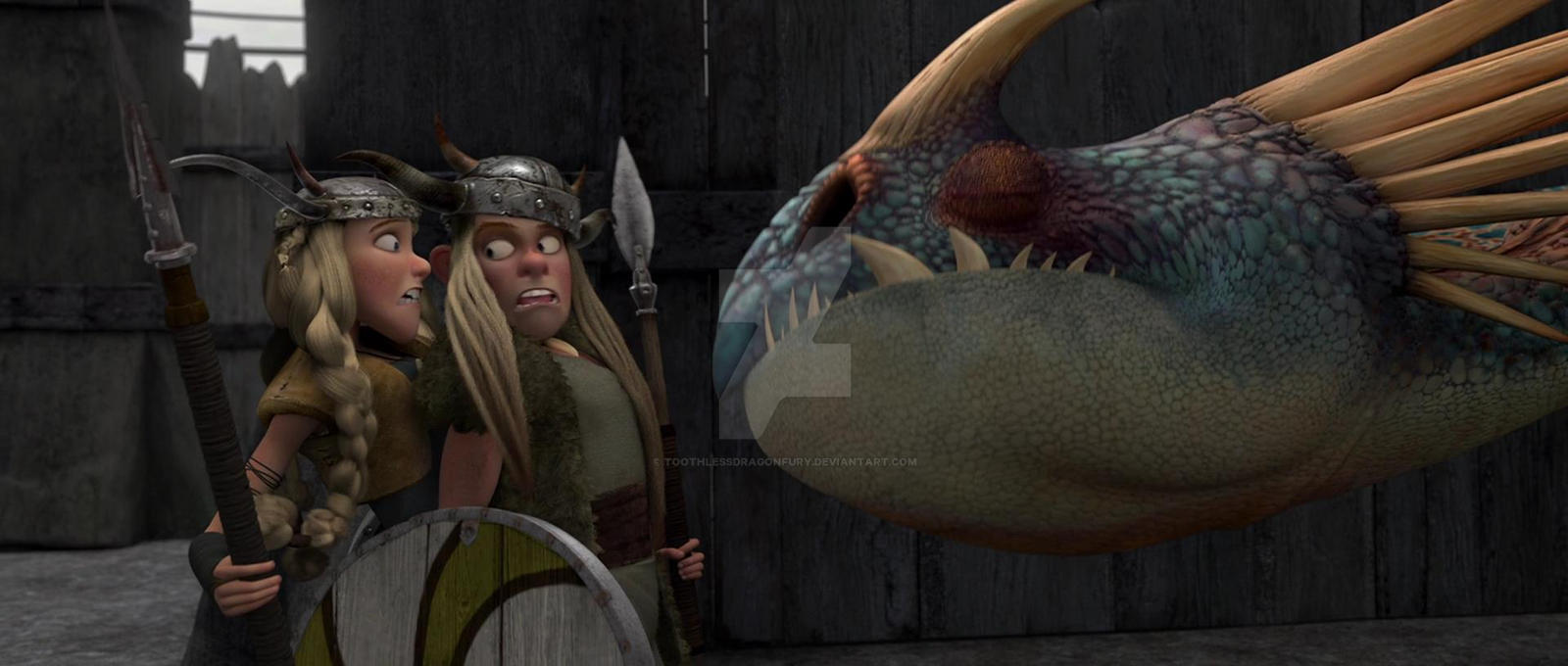 Tuffnut Scared Ruffnut and Tuffnut facing the Deadly Nadder by ToothlessDragonFury on ...
