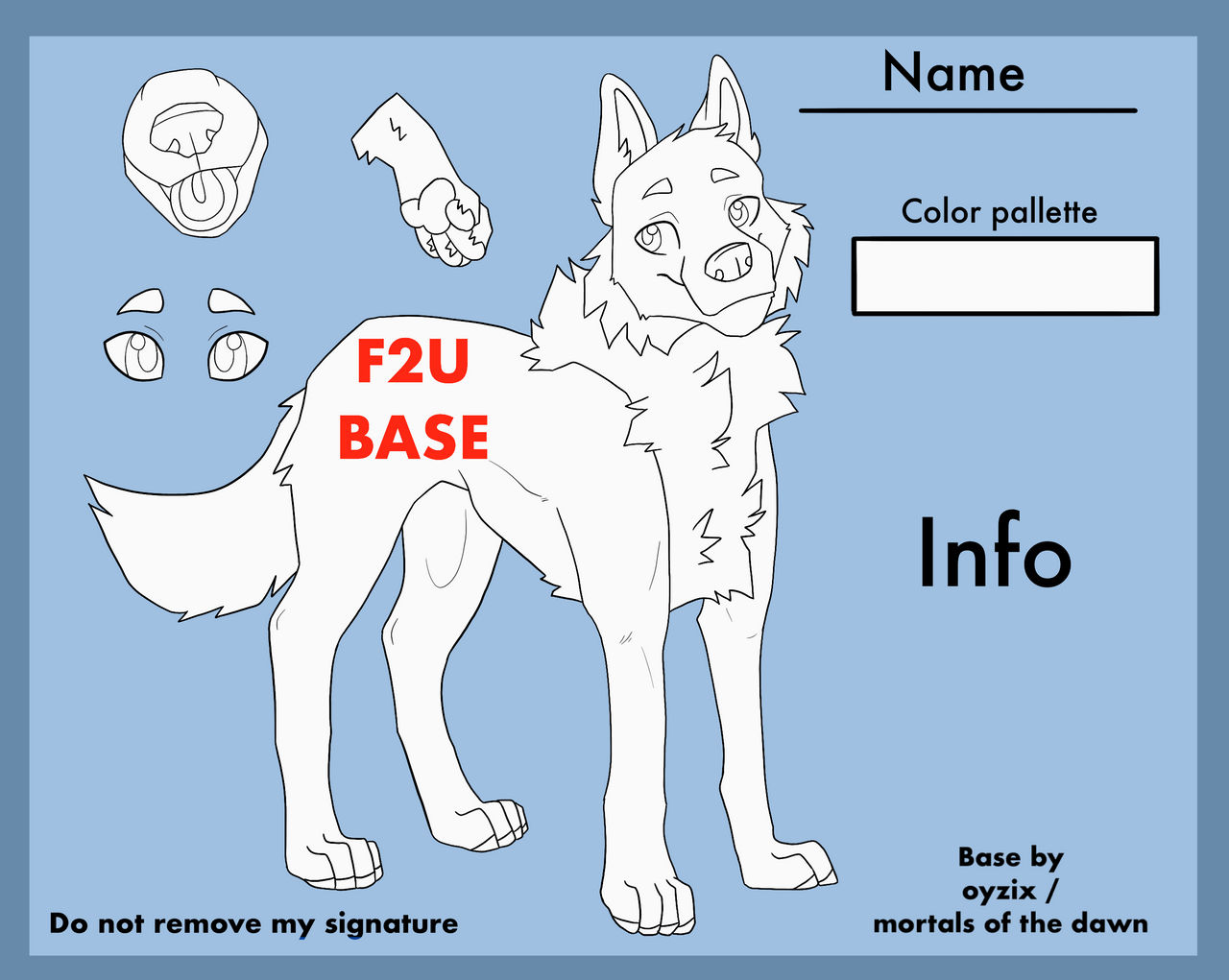 F2U Canine feral reference base lineart showcase by Oyzix on DeviantArt