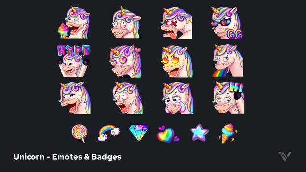 Unicorn  Emotes  Badges